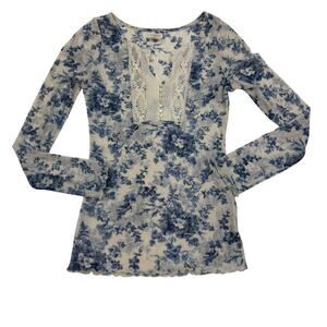 Denim & Supply Boho Romantic Cottage Y2K Lace Long Sleeve Top Women's Size M